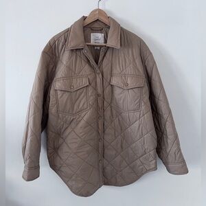 Aritzia Brown Quilted Puffer Coat